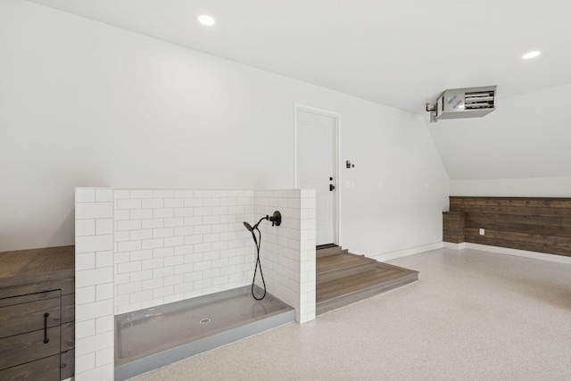 200 Marie Ave W, West Saint Paul, MN 55118 - bathroom featuring recessed lighting, a heating unit, and lofted ceiling