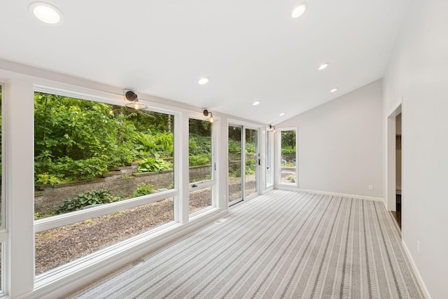 200 Marie Ave W, West Saint Paul, MN 55118 - unfurnished sunroom with carpet flooring, recessed lighting, and lofted ceiling