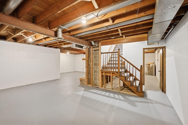 200 Marie Ave W, West Saint Paul, MN 55118 - basement featuring stairs and concrete block wall