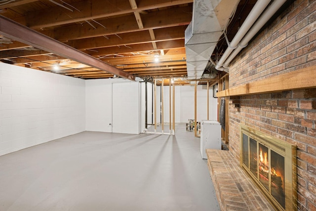 200 Marie Ave W, West Saint Paul, MN 55118 - unfinished below grade area featuring a brick fireplace