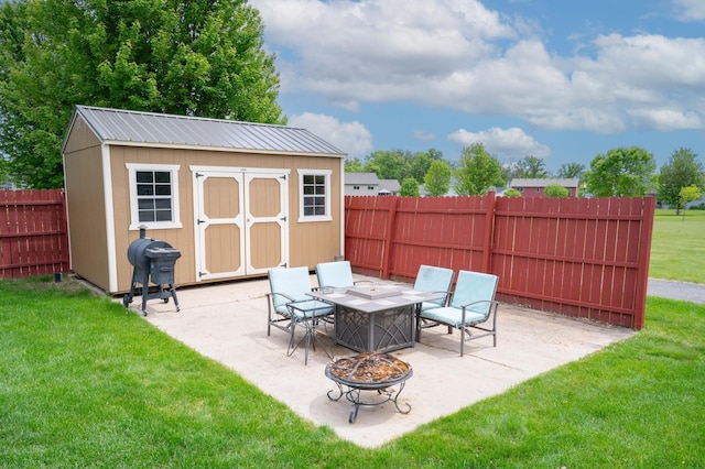 3138 Olympus Dr NE, Sauk Rapids, MN 56379 - view of patio with a fire pit and outdoor dining area