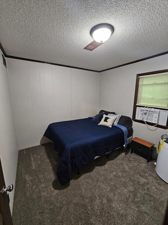 27042 Bluebill Point Rd, Garrison, MN 56450 - bedroom featuring carpet flooring, a textured ceiling, and cooling unit