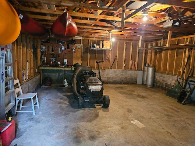 27042 Bluebill Point Rd, Garrison, MN 56450 - garage with concrete block wall