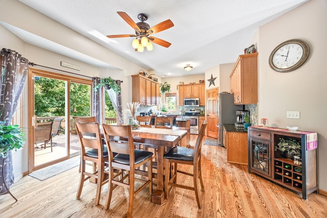 1893 White Oak Dr, Chaska, MN 55318 - dining area featuring light wood finished floors and a ceiling fan