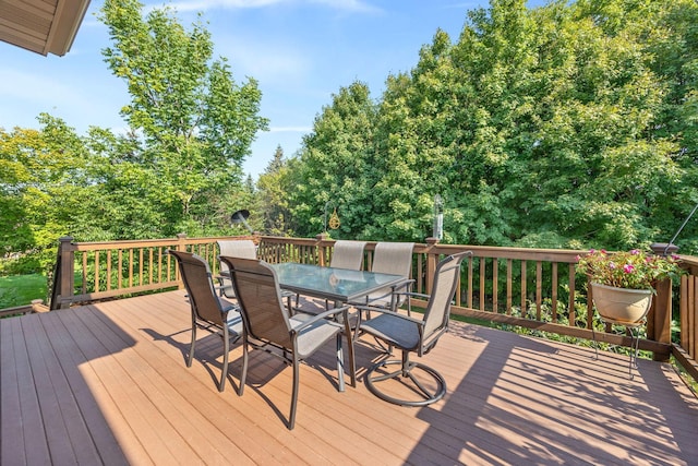 1893 White Oak Dr, Chaska, MN 55318 - wooden terrace with outdoor dining space