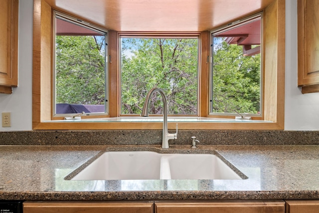 6136 Arctic Way, Edina, MN 55436 - kitchen view of a sink and dark stone countertops