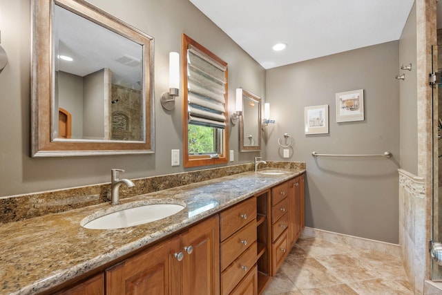 6136 Arctic Way, Edina, MN 55436 - full bathroom featuring double vanity and tiled shower