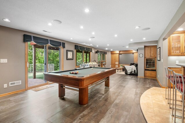 6136 Arctic Way, Edina, MN 55436 - recreation room with beverage cooler, recessed lighting, and billiards table