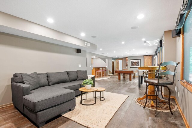 6136 Arctic Way, Edina, MN 55436 - living area featuring recessed lighting, stairway, and light wood-style floors