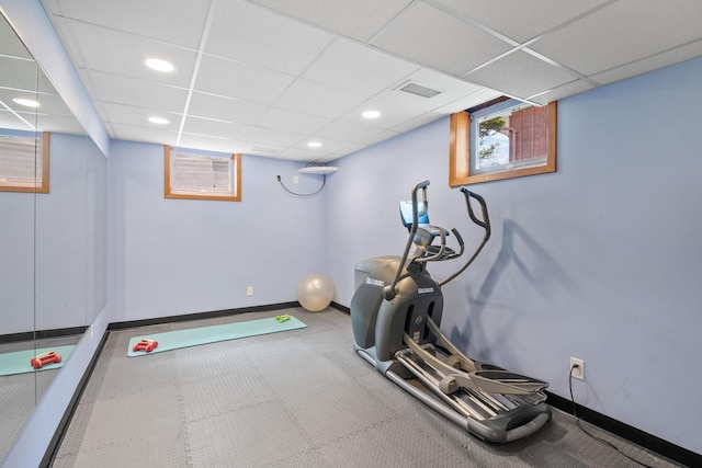 6136 Arctic Way, Edina, MN 55436 - workout area featuring recessed lighting and a drop ceiling