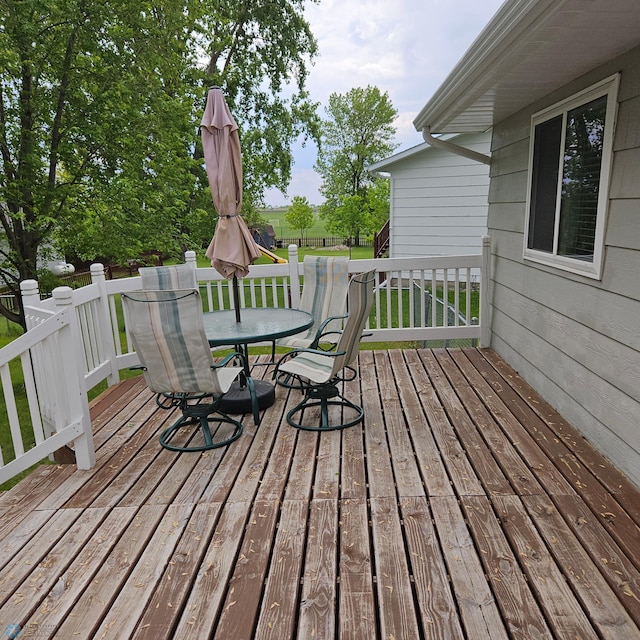 849 11th Ave W, West Fargo, ND 58078 - wooden deck with a yard and outdoor dining space