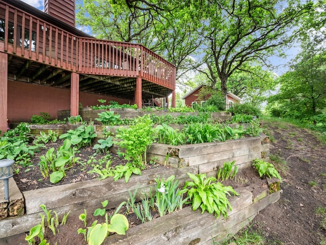 21534 275th Ave, Glenwood Twp, MN 56381 - view of yard featuring a garden and a wooden deck