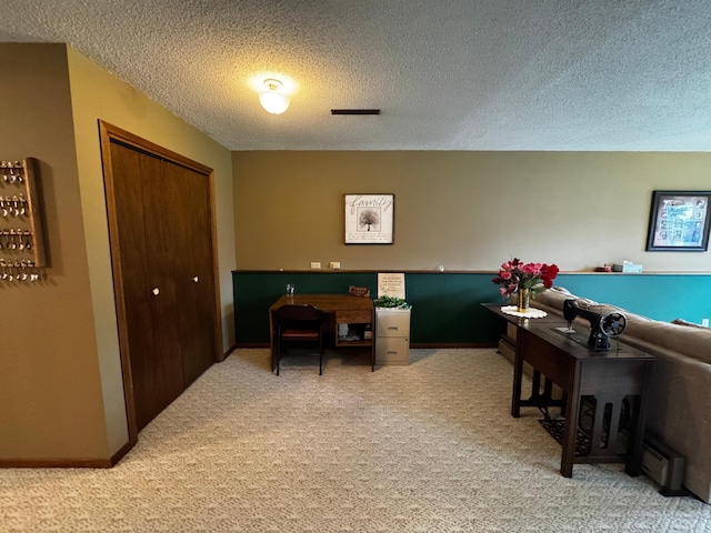 802 Estates Ave, Litchfield, MN 55355 - home office with a textured ceiling and light carpet