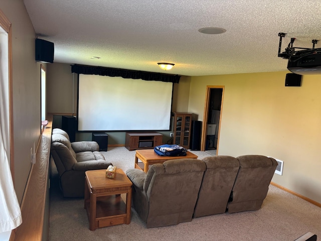 2030 Joes Lake Rd SE, Cambridge, MN 55008 - carpeted home theater with a textured ceiling