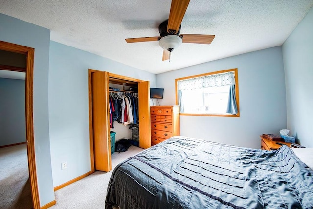2030 Joes Lake Rd SE, Cambridge, MN 55008 - bedroom with light carpet, a closet, and a ceiling fan