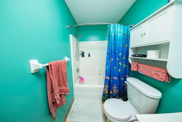 2030 Joes Lake Rd SE, Cambridge, MN 55008 - full bathroom featuring shower / bath combination with curtain and a textured ceiling