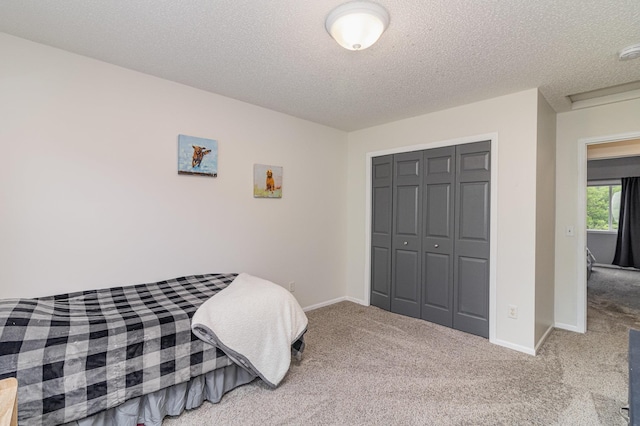 26821 Weston Ct, Elko New Market, MN 55020 - carpeted bedroom with a closet, a textured ceiling, and baseboards
