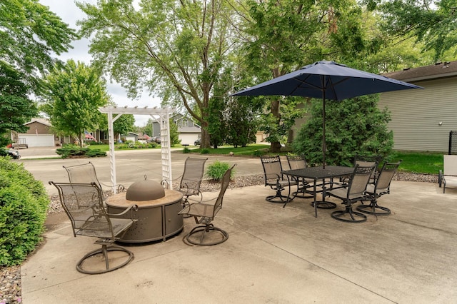 805 5th St NW, Kasson, MN 55944 - view of patio / terrace featuring a pergola and outdoor dining space