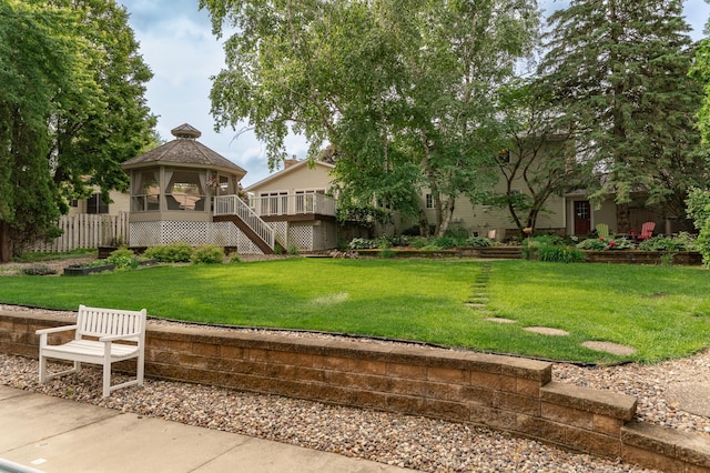 805 5th St NW, Kasson, MN 55944 - view of green lawn featuring a gazebo and stairs