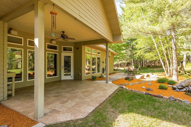 79394 Long Lake Rd, Kettle River Twp, MN 55795 - view of patio / terrace with a ceiling fan