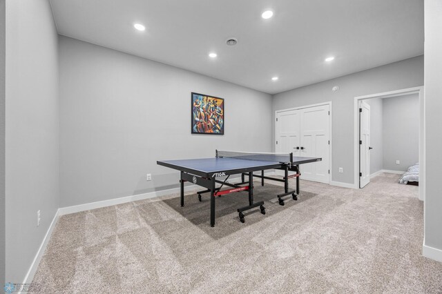 7886 Firefly Ln, Horace, ND 58047 - recreation room featuring carpet floors, baseboards, and recessed lighting