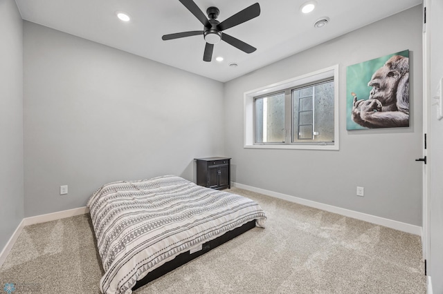 7886 Firefly Ln, Horace, ND 58047 - carpeted bedroom with baseboards, recessed lighting, and a ceiling fan