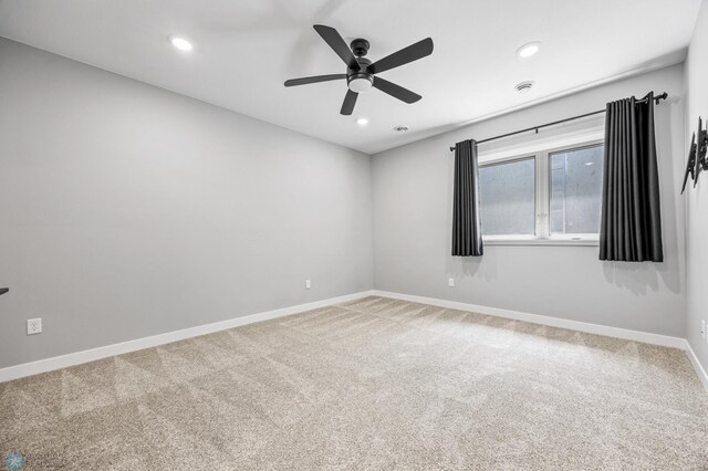 7886 Firefly Ln, Horace, ND 58047 - carpeted empty room with a ceiling fan, baseboards, and recessed lighting