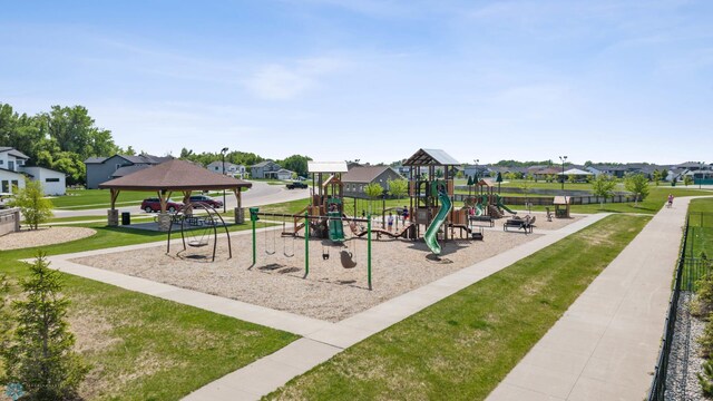 7886 Firefly Ln, Horace, ND 58047 - community jungle gym featuring a residential view, a yard, and a gazebo