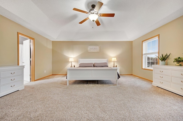 10542 188th Ave NW, Elk River, MN 55330 - bedroom featuring carpet flooring, baseboards, a ceiling fan, and ensuite bath