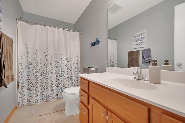 10542 188th Ave NW, Elk River, MN 55330 - full bathroom with vanity, tile patterned flooring, toilet, and a shower with shower curtain