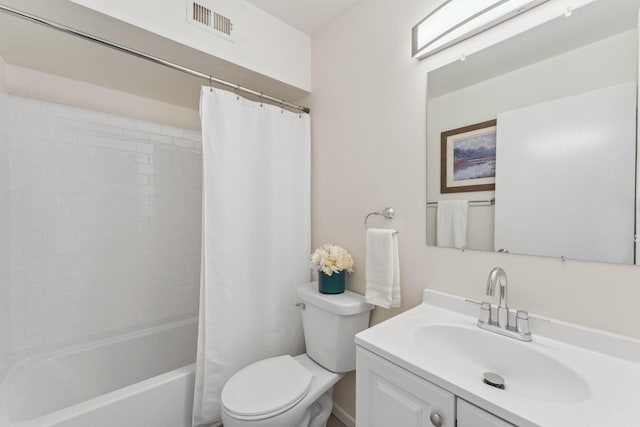 5707 80th Ave N, Brooklyn Park, MN 55443 - bathroom featuring toilet, vanity, and shower / bathtub combination with curtain
