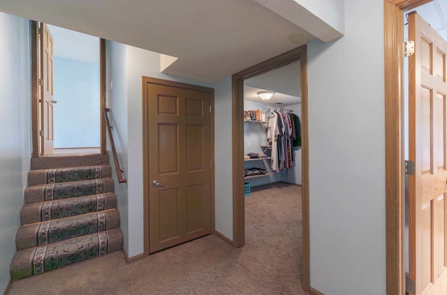 9309 Loch Lomond Ln, Brooklyn Park, MN 55443 - staircase with carpet flooring and baseboards