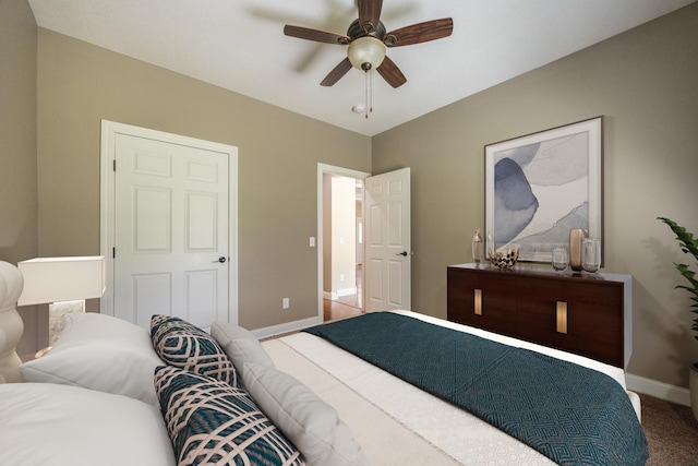 67457 152nd Ave, Greenfield Twp, MN 55981 - carpeted bedroom with baseboards and a ceiling fan