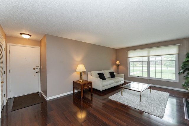 2051 Carriage Dr SW Unit 2051A, Rochester, MN 55902 - living area featuring a textured ceiling, wood finished floors, and baseboards