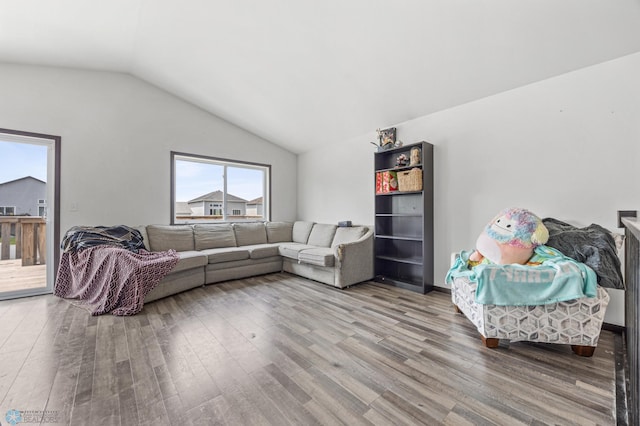 2128 Admiral Dr W, West Fargo, ND 58078 - living area featuring lofted ceiling and wood finished floors