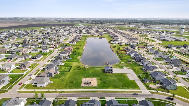 2128 Admiral Dr W, West Fargo, ND 58078 - aerial view of residential area with a large body of water