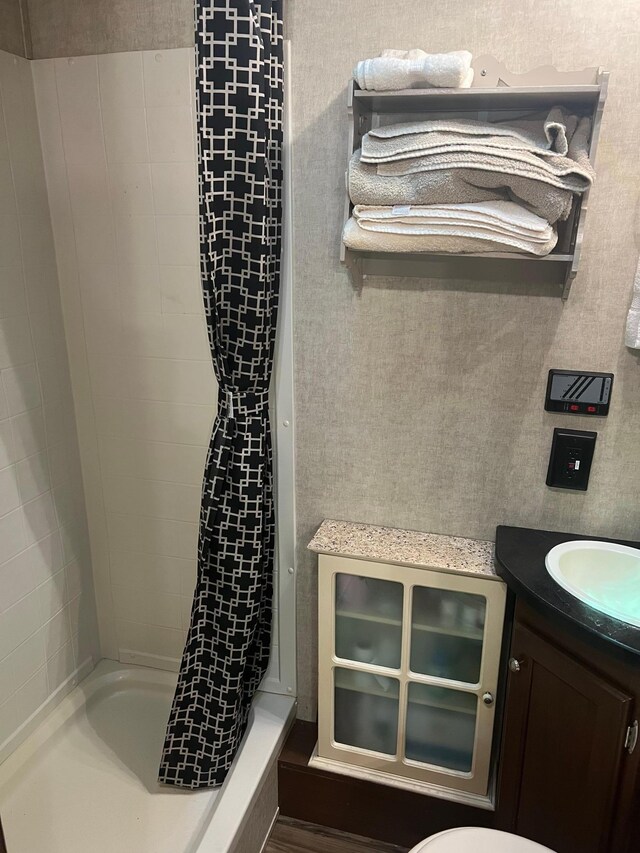 13240 Devils Lake Rd NW Unit 27And 26, Brandon Twp, MN 56315 - full bathroom featuring vanity and shower / bath combo