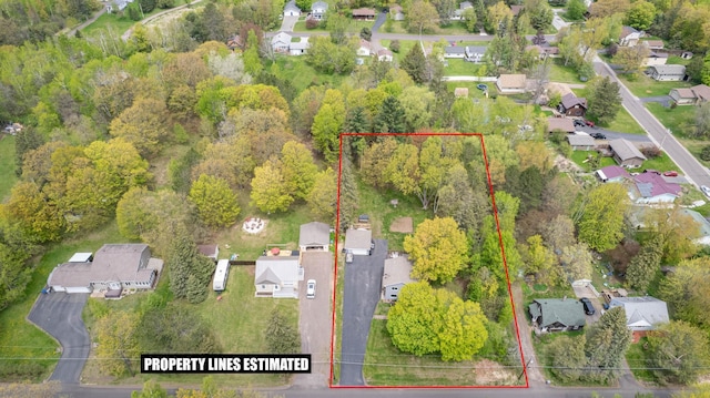 331 Locust St, Duluth, MN 55811 - aerial perspective of suburban area featuring property parcel outlined