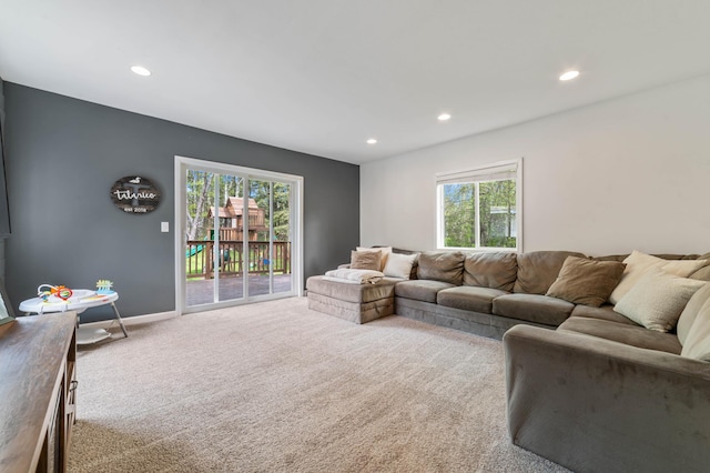 331 Locust St, Duluth, MN 55811 - living area featuring carpet, recessed lighting, healthy amount of natural light, and baseboards
