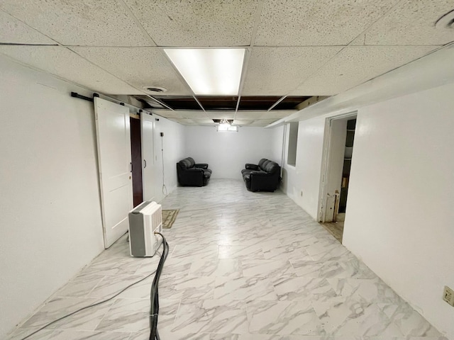 111 Park Ave, Springfield, MN 56087 - finished below grade area with a drop ceiling
