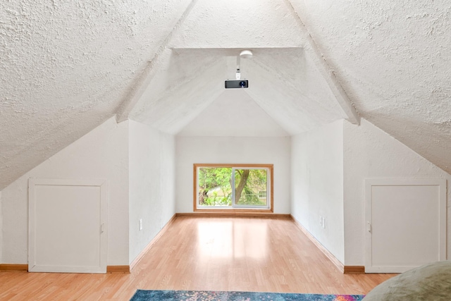 842 2nd St NW, Rochester, MN 55901 - bonus room with wood finished floors, lofted ceiling, baseboards, and a textured ceiling