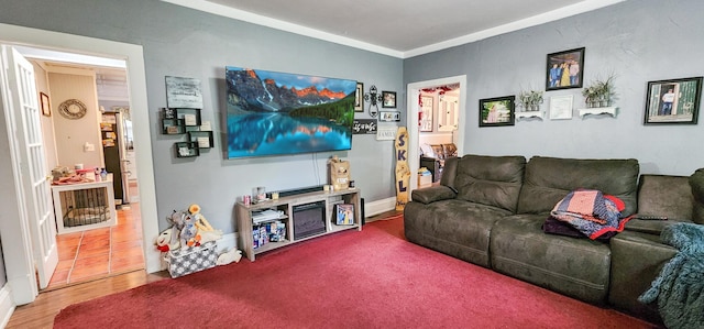2753 Maple Ave, Slayton, MN 56172 - living area featuring ornamental molding and wood finished floors