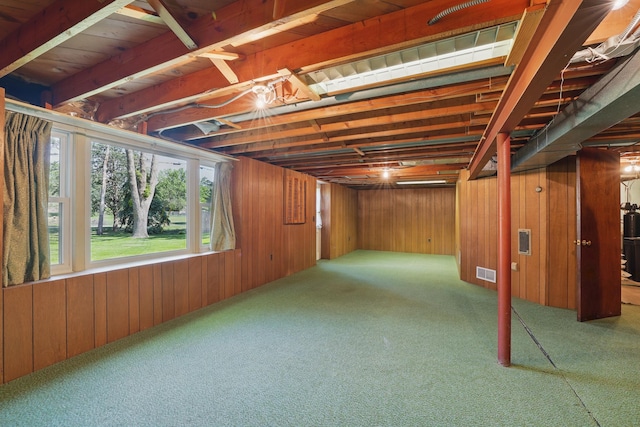 11748 Bittersweet St NW, Coon Rapids, MN 55433 - below grade area with carpet flooring and wood walls