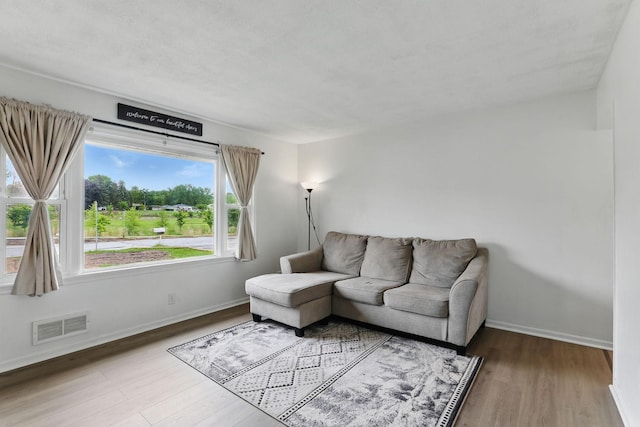 1915 Hazelwood St, Maplewood, MN 55109 - living area featuring wood finished floors and baseboards