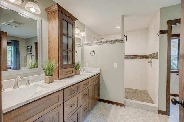1167 56th St, Hudson, WI 54016 - full bath with a marble finish shower and double vanity