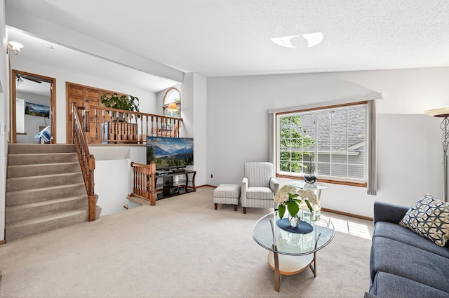 5711 Donegal Dr, Shoreview, MN 55126 - carpeted living area with stairs and baseboards