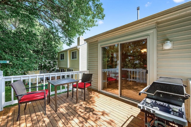 5711 Donegal Dr, Shoreview, MN 55126 - wooden deck featuring a grill