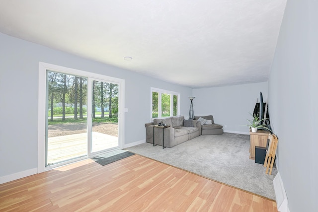 809 Crestwood Dr, Wrenshall, MN 55797 - living room featuring baseboards and wood finished floors