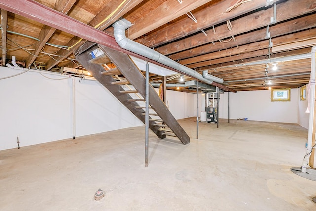 809 Crestwood Dr, Wrenshall, MN 55797 - below grade area with stairs and heating unit