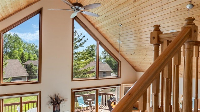 4132 Omaha Ln NW, Alexandria, MN 56308 - detailed view of wood ceiling and a ceiling fan